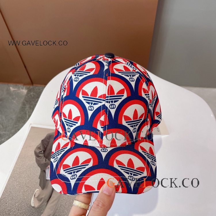 Adidass x Double G Trefoil Print Baseball Hat Red